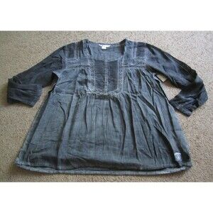 NWT Womens Volcom Boho Black Hole LS Top Sz S Y2K